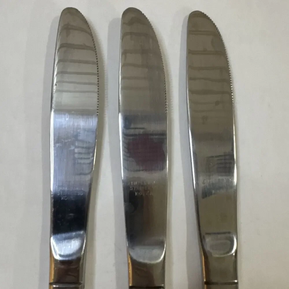 3 Dinner Knives - Imperial International Young Rose Stainless Flatware
